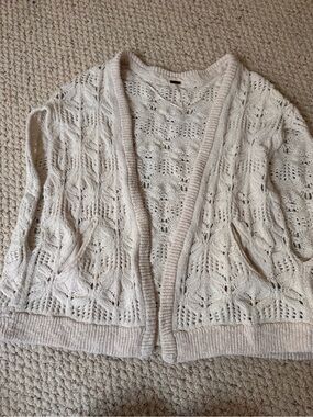 Free People Women's Open-Front Knit Cardigan Sweater - Cream